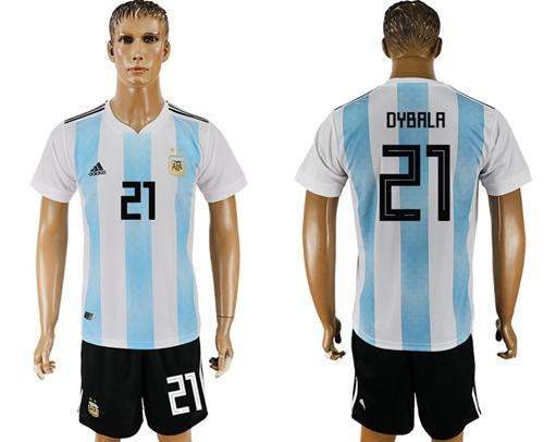 Argentina #21 Dybala Home Soccer Country Jersey